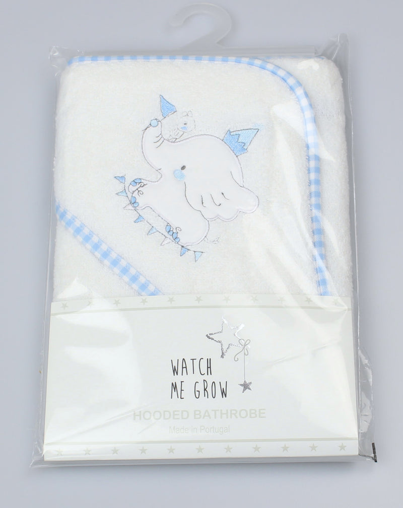 BABY HOODED TOWEL/ROBE - Blue Elephant (WF1656)