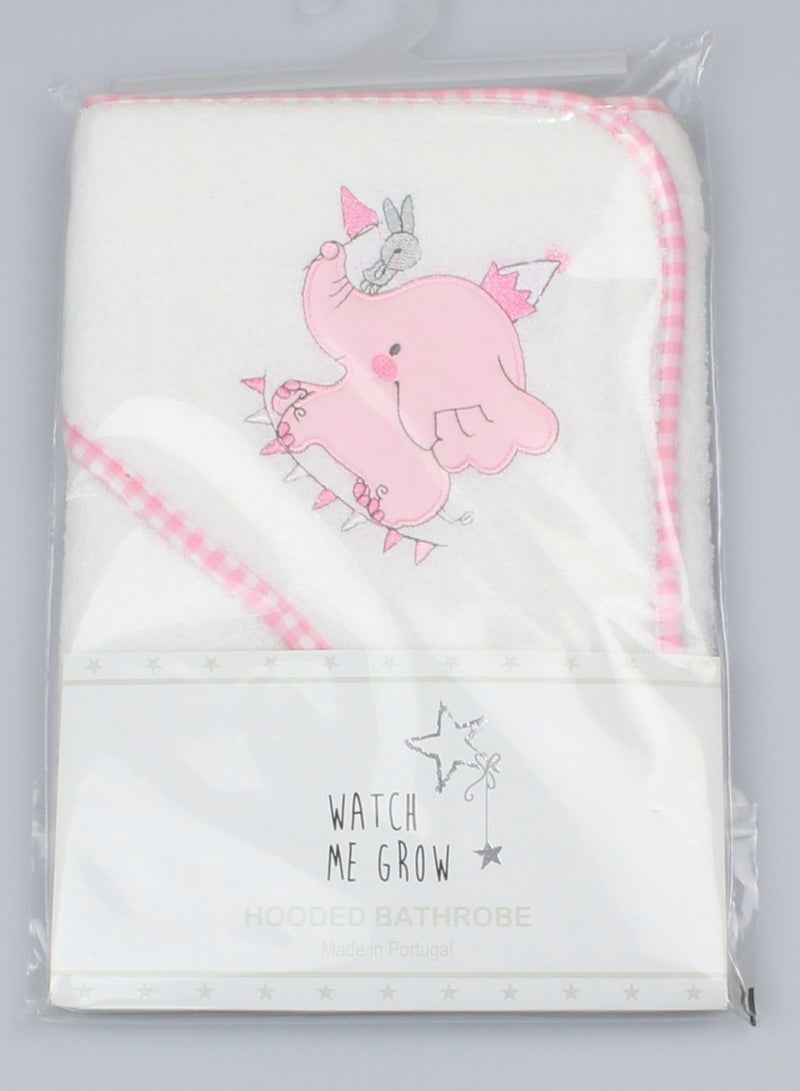 BABY HOODED TOWEL/ROBE - Pink Elephant (WF1657)