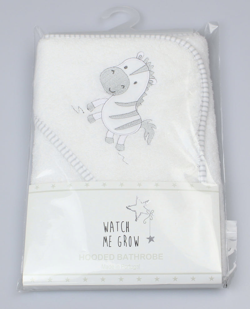 BABY HOODED TOWEL/ROBE - Grey Zebra (WF1661)