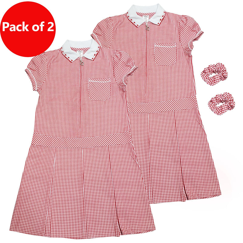 Girls red school summer dress shop