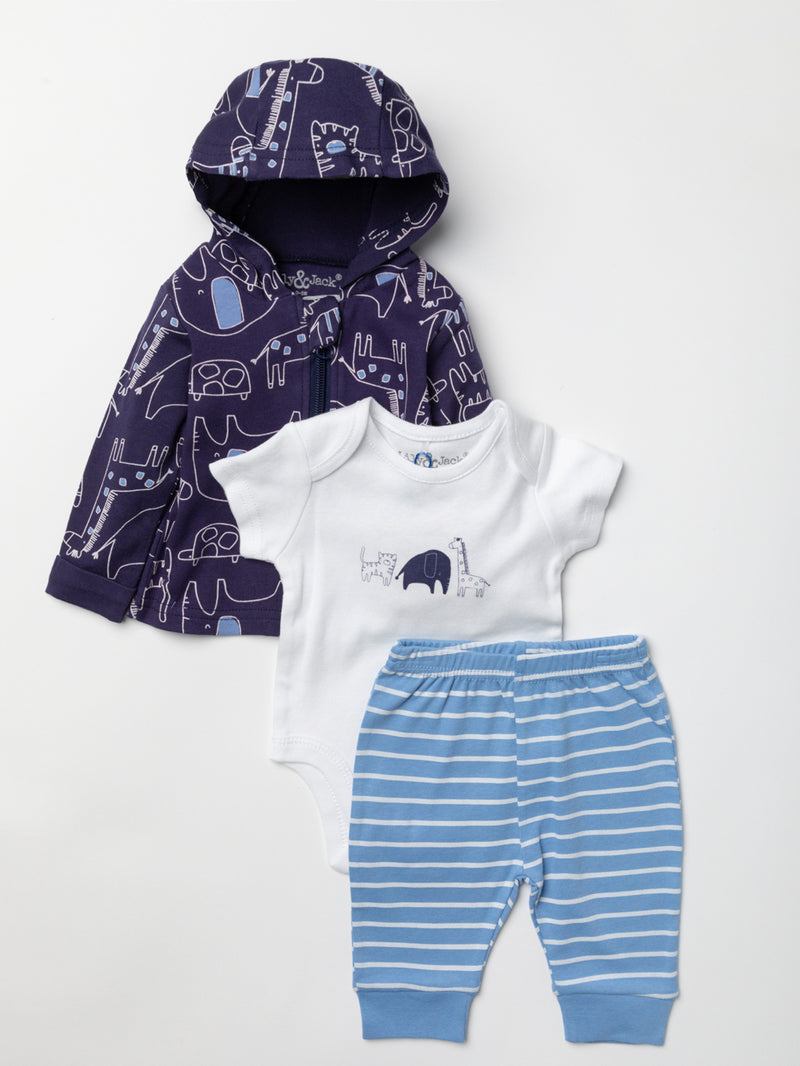 Baby Boys Jacket Set - Animals (0-12 Months) (PK6) W22553