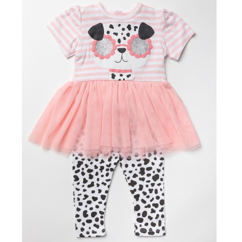 Baby Girls Dalmatian Tutu Dress & Legging Outfit (0-12 Months) (PK6) W23904
