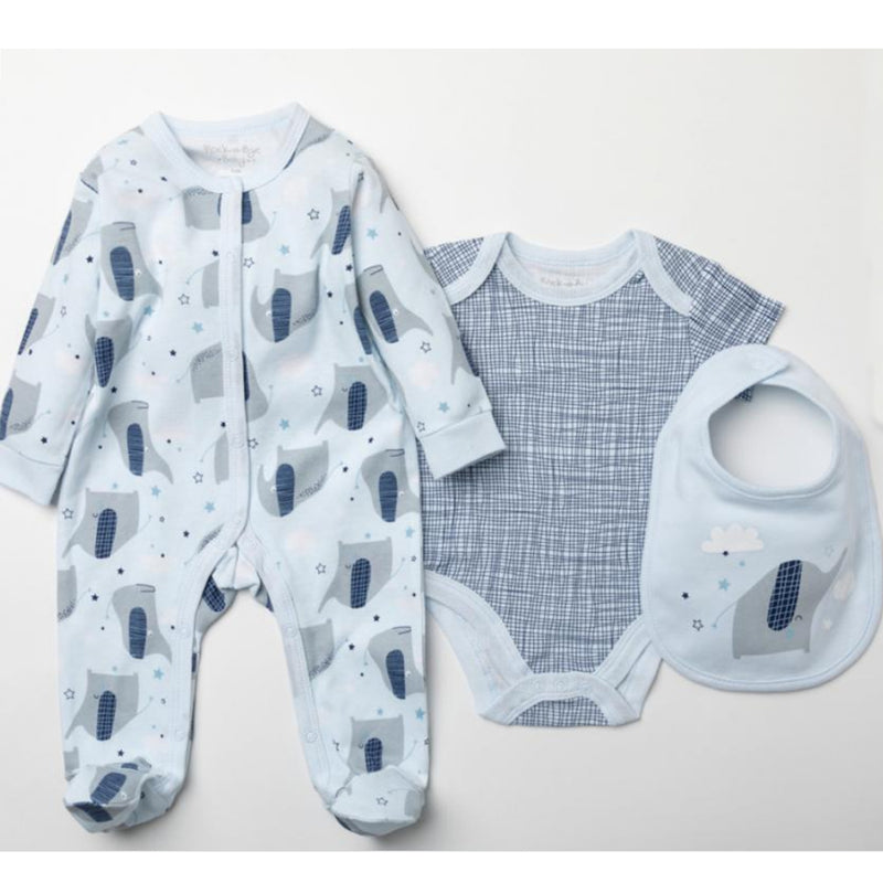 Baby Boys 3pc All in One Set - Elephant (PK4) (NB-6m) W23927