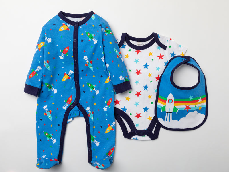 Baby Boys 3pc All in One Set - Space (PK4) (NB-6m) W23932