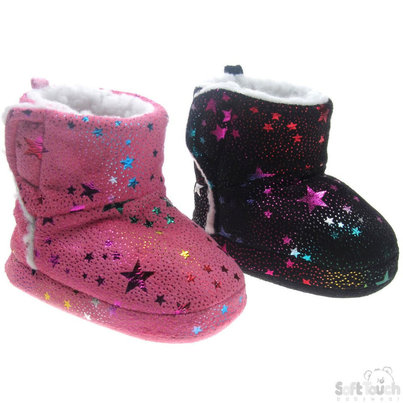 Boots w/Multicoloured Holographic Print & Velcro Fastener: B1259