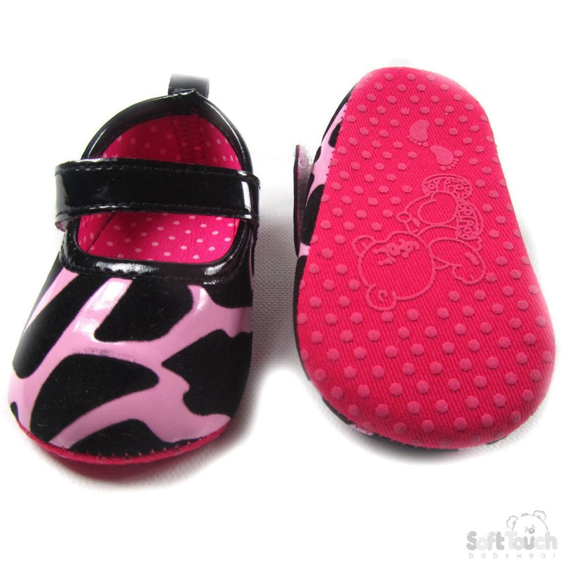 GIRLS PU/SUEDE ANIMAL PRINT SHOES: B1341-N