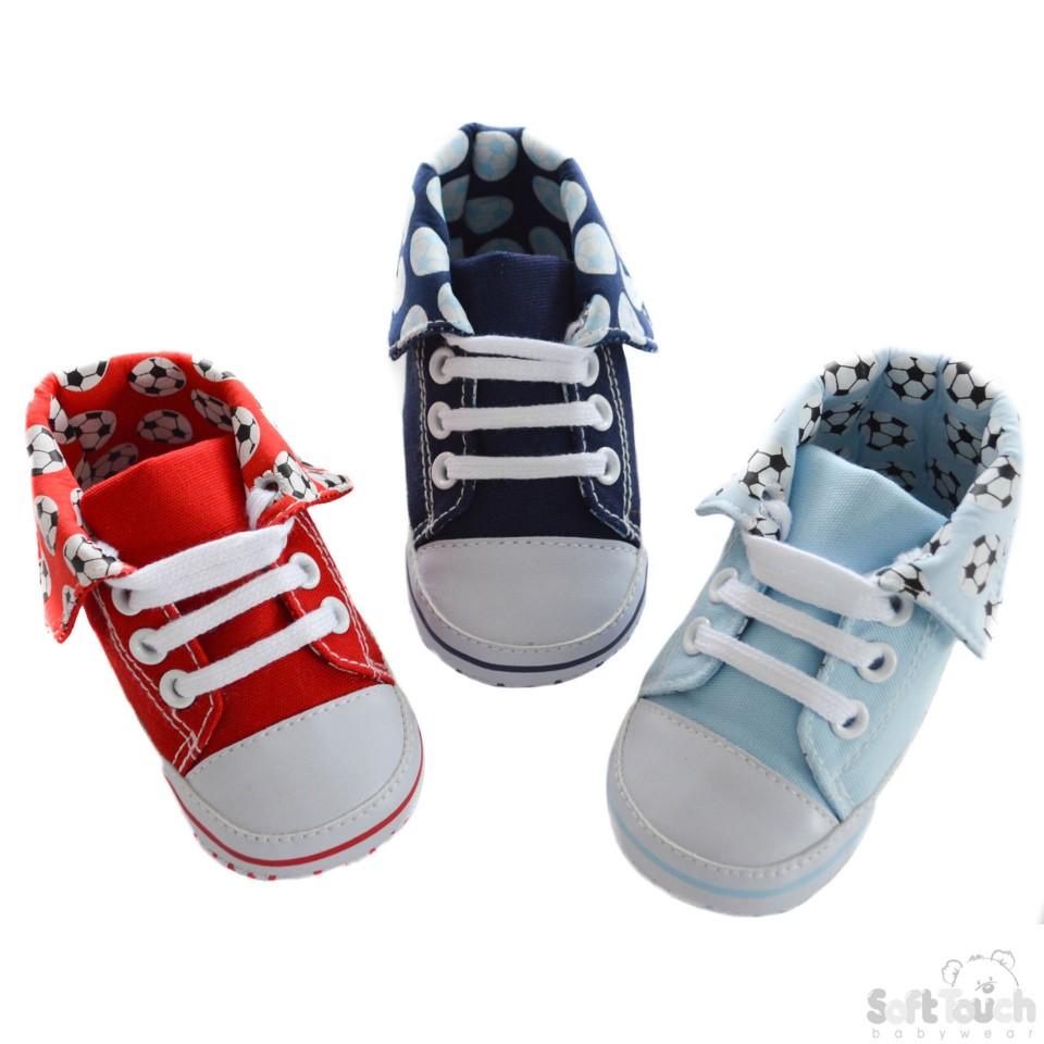Football PU Trainers (B2196) NB-12 Months - Kidswholesale.co.uk