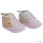 Girl's Pink Suede Trainers W/Star Print, Glitter PU & Fur Lining: B2224 NB-12 Months - Kidswholesale.co.uk