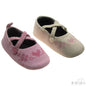 GIRLS COTTON SHOES W/HEART & FLOWERS EMB: B943 - Kidswholesale.co.uk