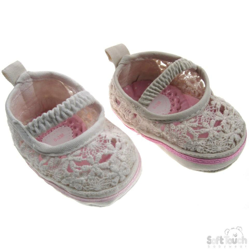 Girls Crochet Ballet Shoes (B967) - Kidswholesale.co.uk