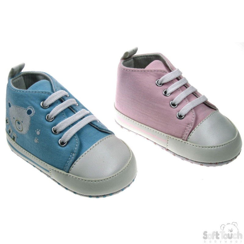 COTTON TRAINERS W/BEAR FACE: B968