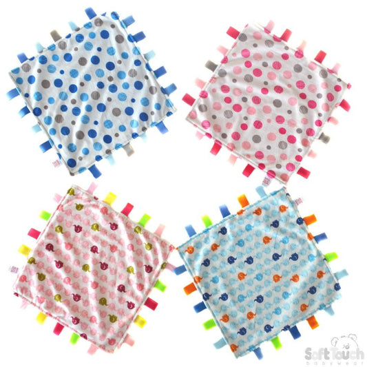 Elephants/Dotted Minky Baby Comforter: BC17-B - Kidswholesale.co.uk