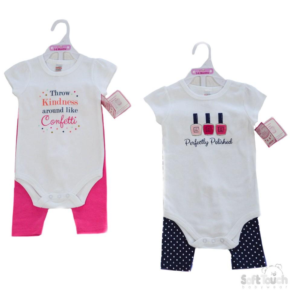 Girls Bodysuit & Pants Set - NB-9M - BG106 - Kidswholesale.co.uk