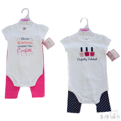 Girls Bodysuit & Pants Set - NB-9M - BG106 - Kidswholesale.co.uk