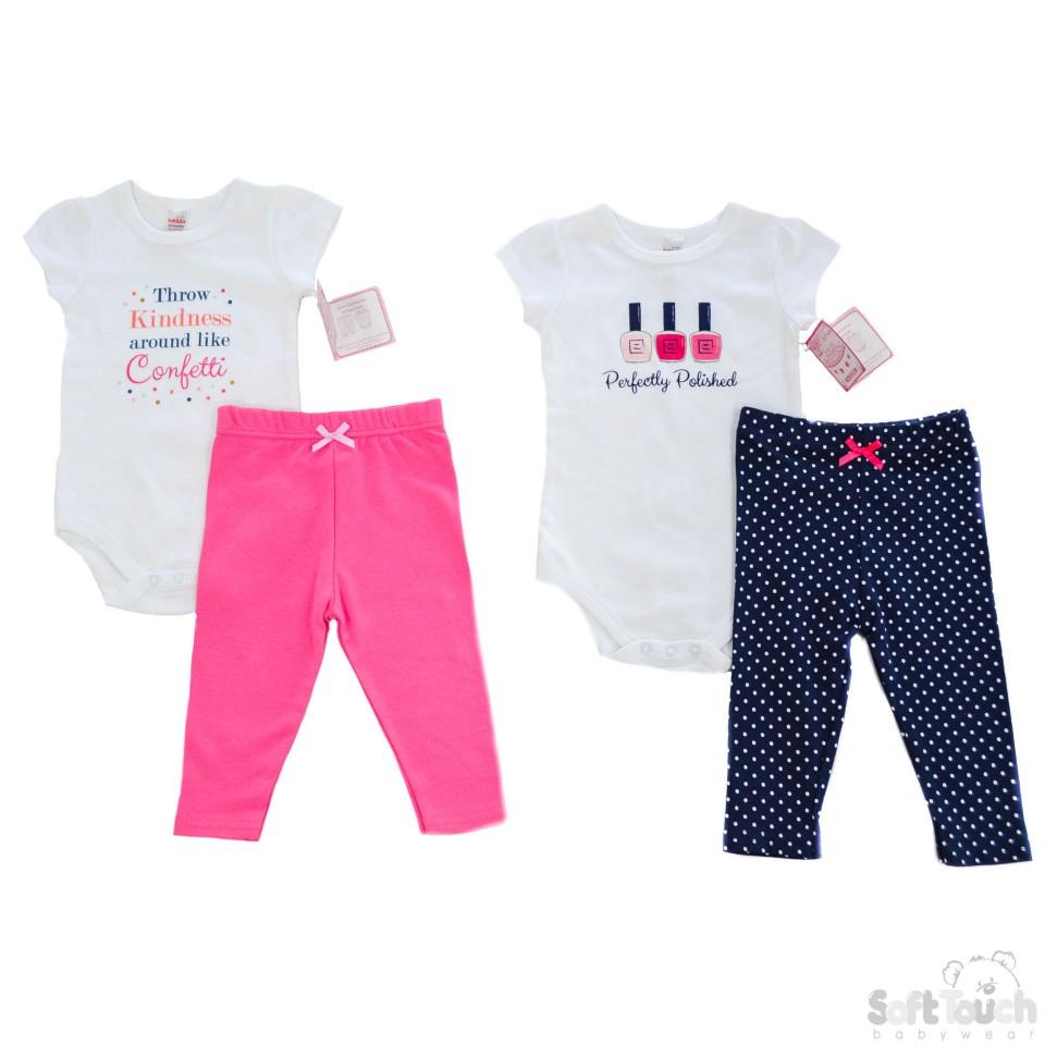 Girls Bodysuit & Pants Set - NB-9M - BG106 - Kidswholesale.co.uk