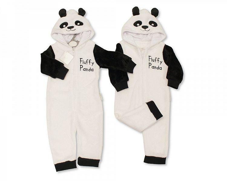 Baby Onesie - Hooded All in One - Fluffy Panda (0-18m) BIS-2020-2339 - Kidswholesale.co.uk
