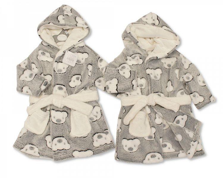 Baby Hooded Bathrobe - Teddy (3-24m) BIS-2020-2342 - Kidswholesale.co.uk
