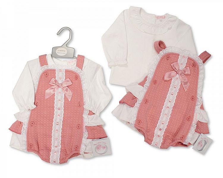 Baby Girls 2 pcs Dress Set with Lace and Bow-Bis-2020-2419