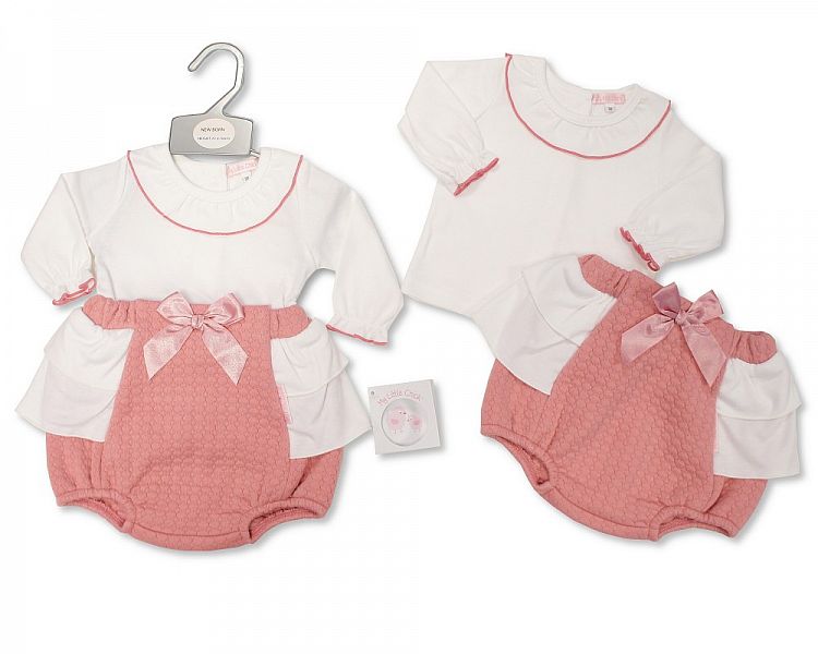 Baby Girls 2 pcs Short Set with Bow-Bis-2020-2420