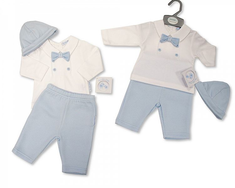 Baby Boys 2 pcs Set with Bow Tie and Hat-Bis-2020-2433