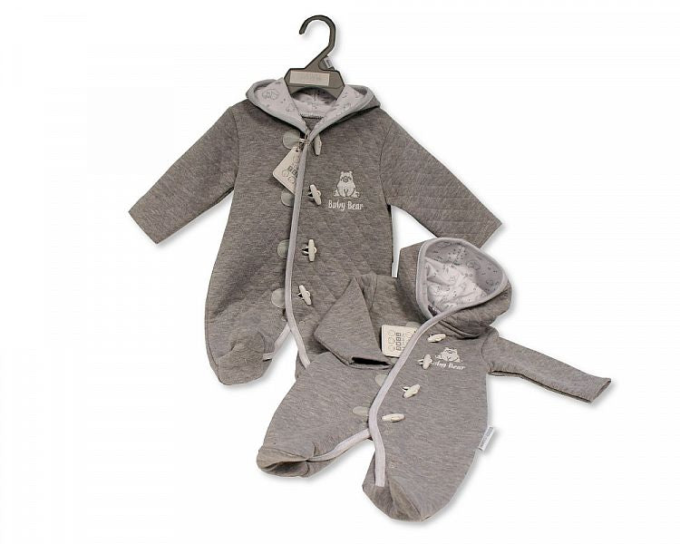 Baby Boys Quilted Hooded All in One - Baby Bear (NB-6 Months) (PK6) Bis-2020-2451