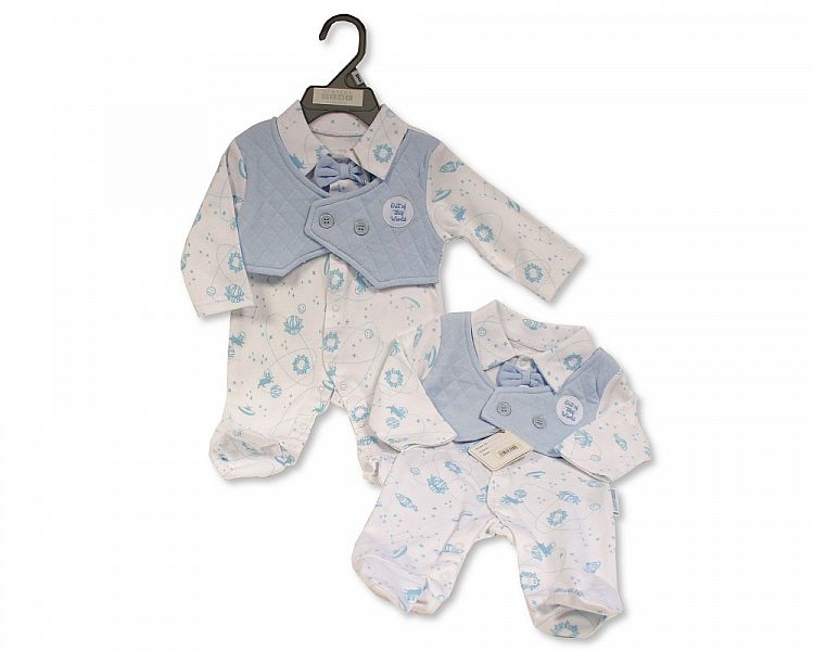 Baby Boys All in One with Fake Jacket and Bow Tie - Out of This World (NB-6 Months) (PK6) Bis-2020-2459