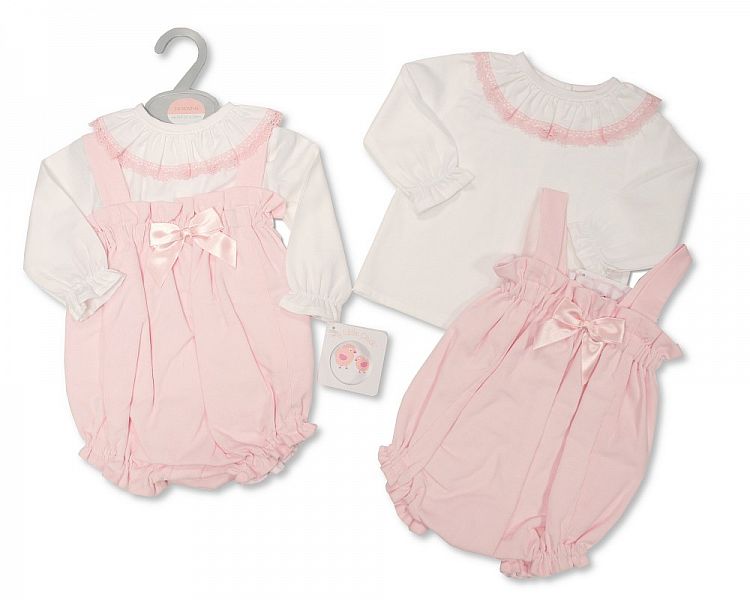 Baby Girls Romper Set with Lace and Bow-Bis-2020-2461