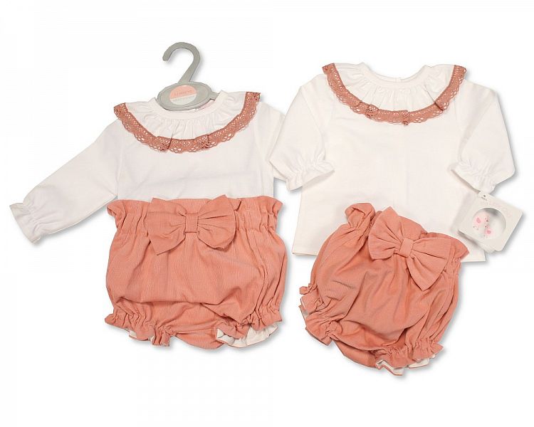 Baby Girls 2 pcs Set with Lace and Bow-Bis-2020-2468dp