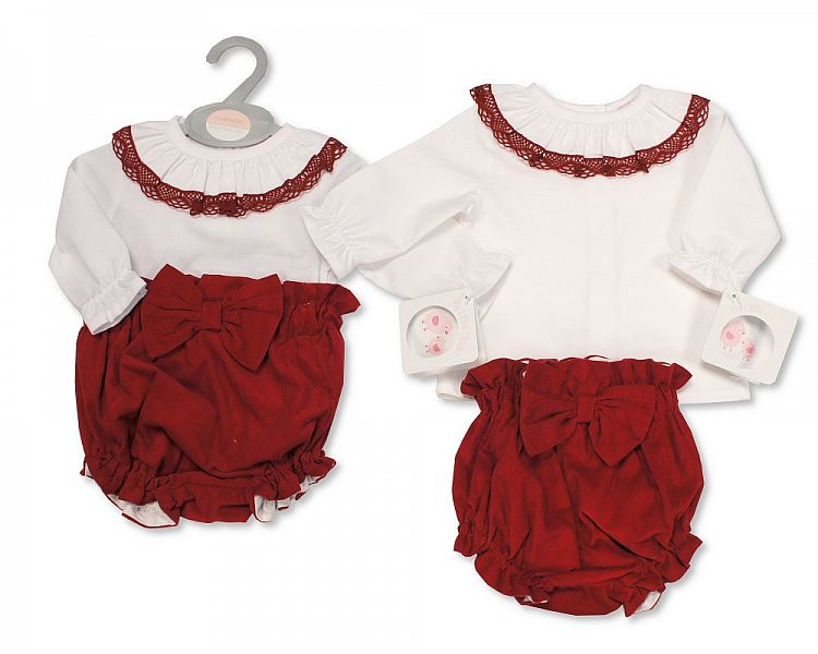 Baby Girls 2 pcs Set with Lace and Bow-Bis-2020-2468w