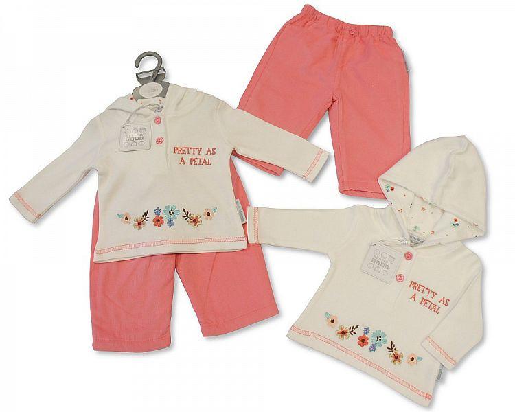 Baby Girls 2 pcs Hooded Set - Petal (BIS2026-1753) - Kidswholesale.co.uk