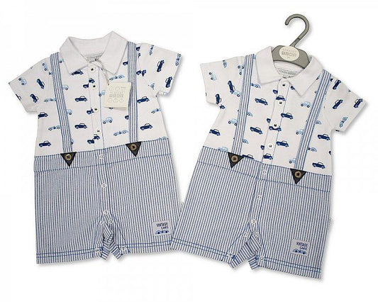 Baby Boys Cotton Shorts All in One - Vintage Cars - NB/6M - (BIS-2097-1850) - Kidswholesale.co.uk