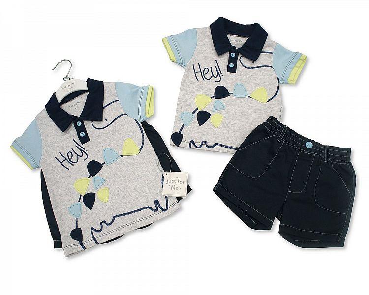 Baby Boys 2 pcs Cotton Shorts Set - Dino - 3/24M (BIS-2098-2015) - Kidswholesale.co.uk