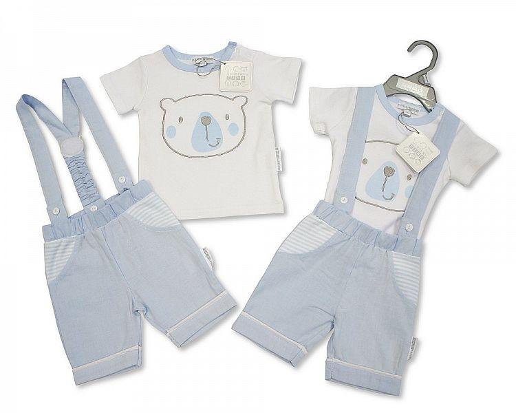 Baby Boys Cotton 2 pcs Set - Bear - NB-6 - (BIS-2098-2038) - Kidswholesale.co.uk