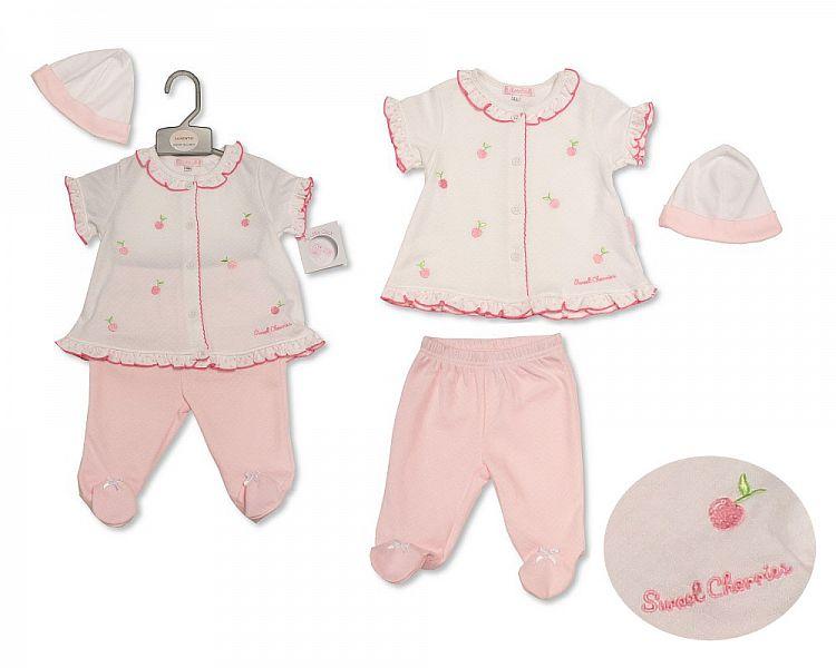 Baby Girls Top and Legging Set with Hat - Sweet Cherries (Bis-2099-2203) - Kidswholesale.co.uk