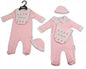 Baby Girls 3 Pieces Set - Quack, Quack (Sleepsuit with Collar, Bib, Hat)-Bis-2100-2297