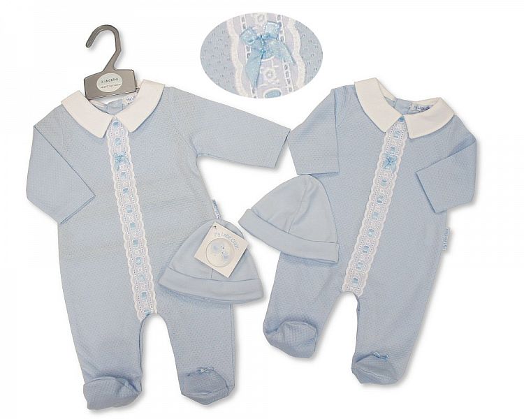 Baby Boys All in One with Lace and Hat-2100-2376