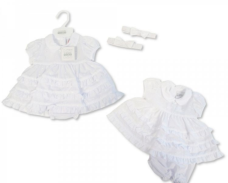 Ruffled Baby Dress with Embroidery (0-6 Months) (PK6) Bis-2120-6004