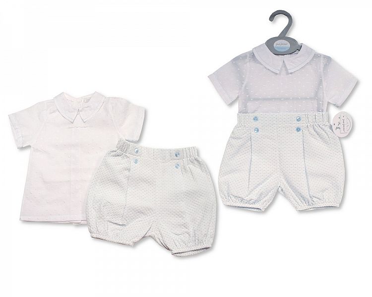 Baby Boys 2 pcs Shorts Set with Buttons - (0-12 Months) (PK6) Bis-2120-6061