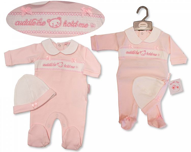 Baby Girls All in One with Hat - Cuddle Me (NB-6 Months) (PK6) Bis-2120-6066