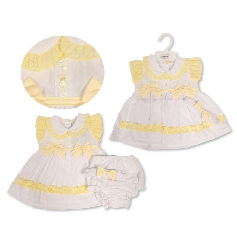 Baby Dress with Bows and Lace (0-6 Months) (PK6) BIS-2120-6101