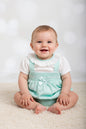 Baby Girls Faux 2 pcs Dungaree Set with Bow and Lace (NB-6m) (PK6) BIS-2120-6123