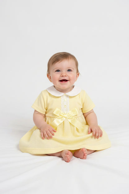 Baby Girls Dress with Bow and Lace (NB-6m) (PK6) BIS-2120-6124