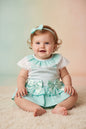 Baby Girls Dress Set with Bows and Lace - Mint - (12-24m) (PK6) BIS-2120-6133a