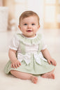 Baby Girls Dress Set with Bows and Lace - Sage - (12-24m) (PK6) BIS-2120-6136a
