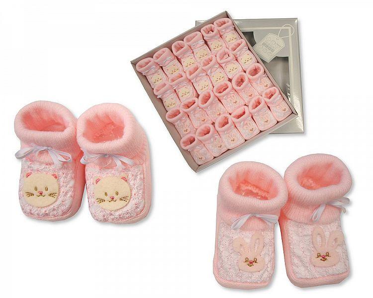 Baby Booties - Pink - Kidswholesale.co.uk