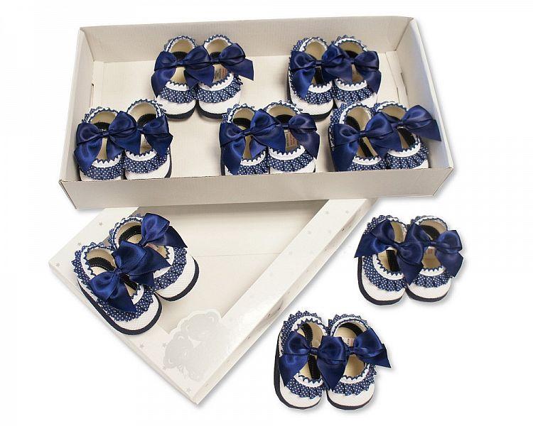 Quilted Baby Wrap with Bow - Blue - BSS-116-366b - Kidswholesale.co.uk