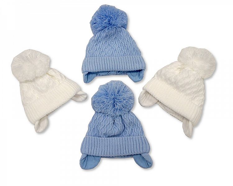 Baby Boys Pom-Pom Hat with Cotton Lining (0-9 Months) Bw 0503-0315