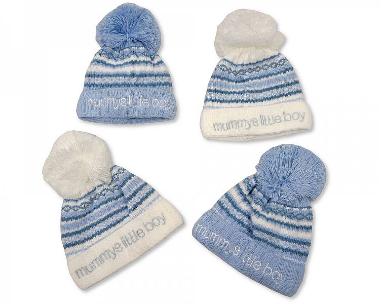 Baby Boys Pom-Pom Hat with Cotton Lining (0-9 Months) Bw 0503-0317