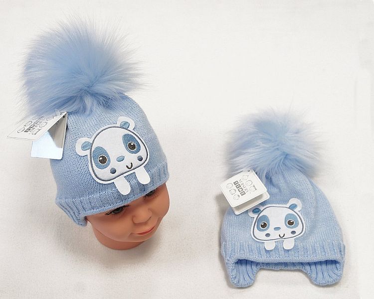 Baby Boys Pom-Pom Hat with Fleece Lining  (0-12 Months) Bw 0503-0321