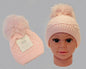 Baby Girls Knitted Pom-Pom Hat (0-12 Months) Bw 0503-0334p
